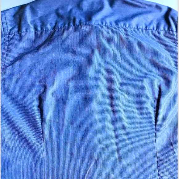 ETON Slim blue classic dress cotton twill shirt Sz 16 made in Europe - Picture 7 of 7